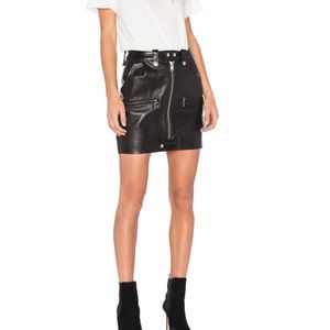 FRAME Leather Skirt 🖤 Moto Punk Black Noir 31 L